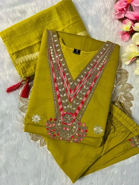 New Designers Kurti Pent Dupatta Set 